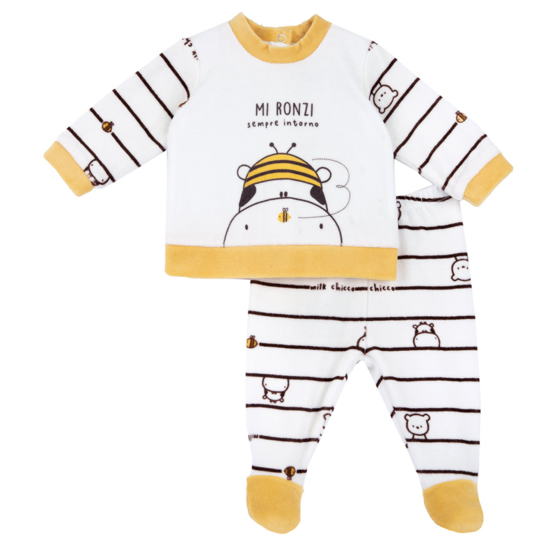 SET 2: BABY SWEATER + LEGGINGS - NATURAL STRIPED