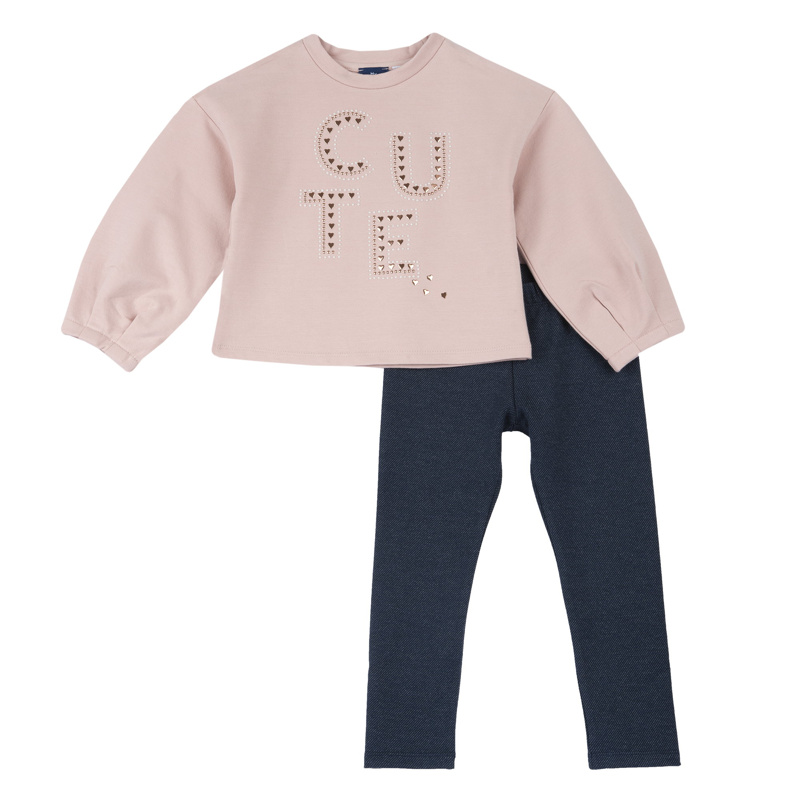 SET 2: BABY SWEATER + LEGGINGS - DARK BLUE