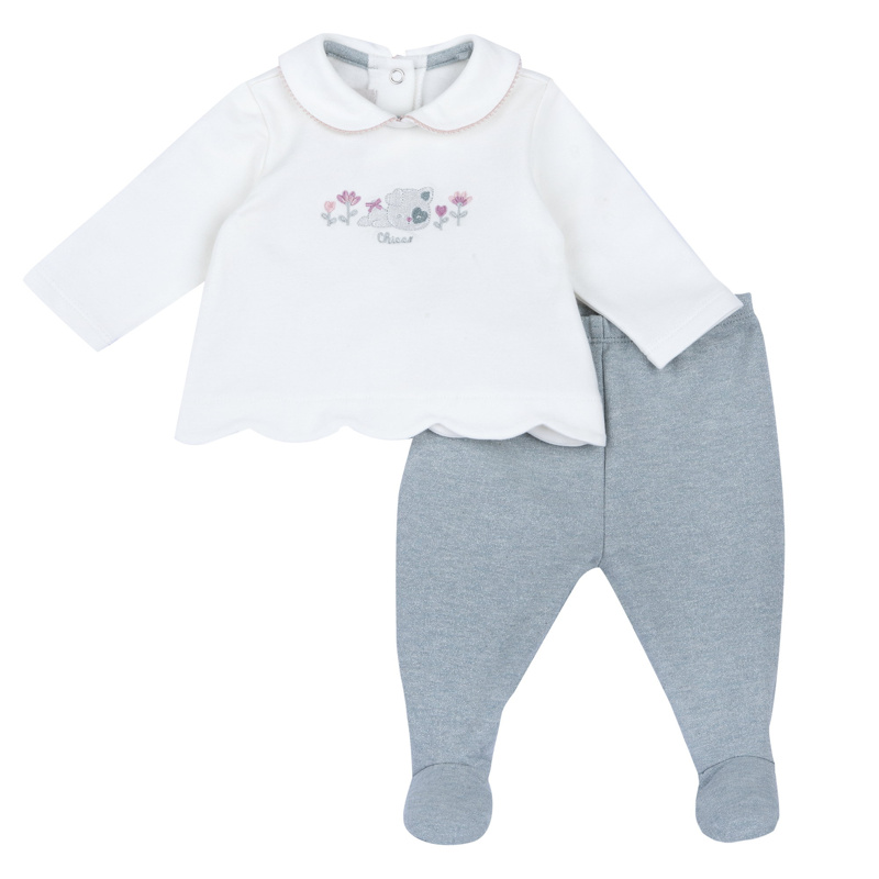 SET 2: BABY SWEATER + LEGGINGS - WHITE