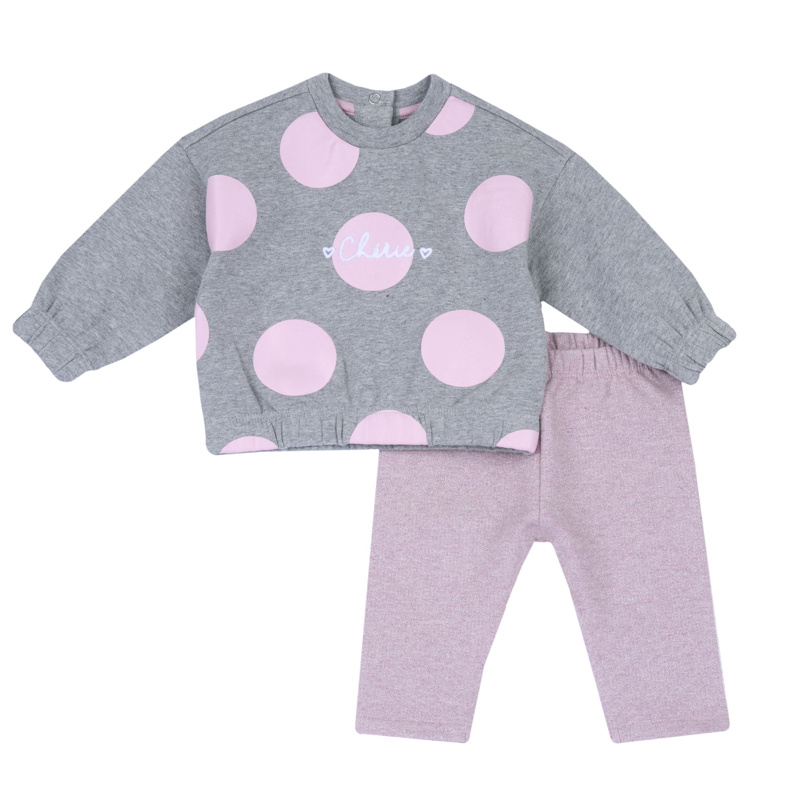 SET 2: BABY SWEATER + LEGGINGS - LIGHT GREY