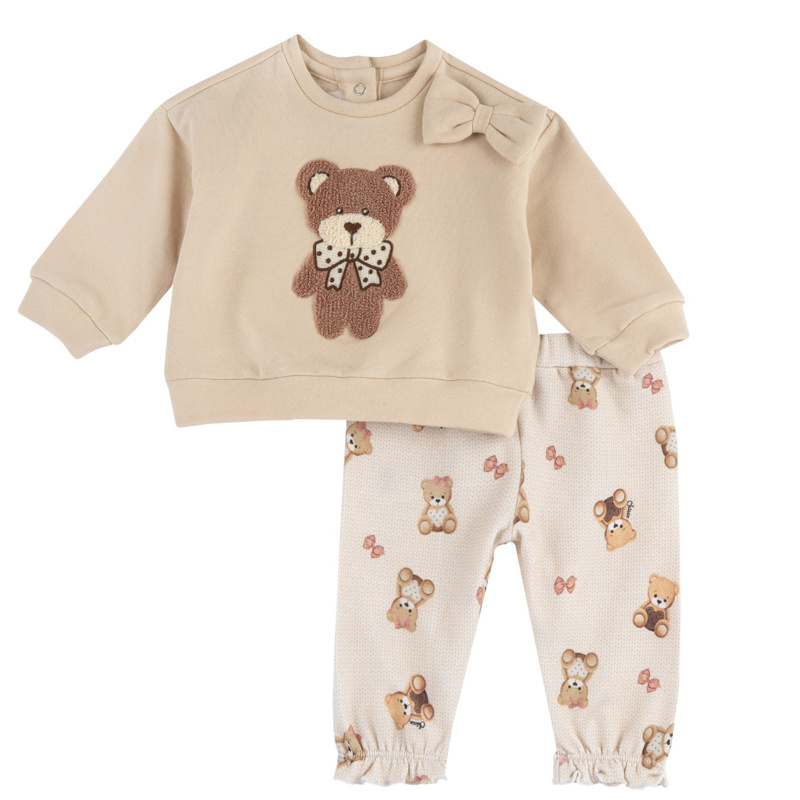 SET 2: BABY SWEATER + LEGGINGS - NATURAL PRINTED