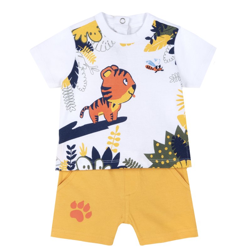 SET 2: T-SHIRT SHORT SLEEVE + SHORTS - DARK YELLOW