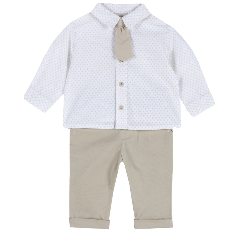 SET 2: SHIRT LONG SLEEVE + PANTS - MEDIUM NATURAL