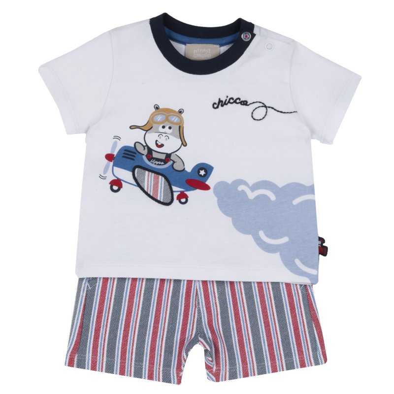 SET 2: T-SHIRT SHORT SLEEVE + SHORTS - MEDIUM RED