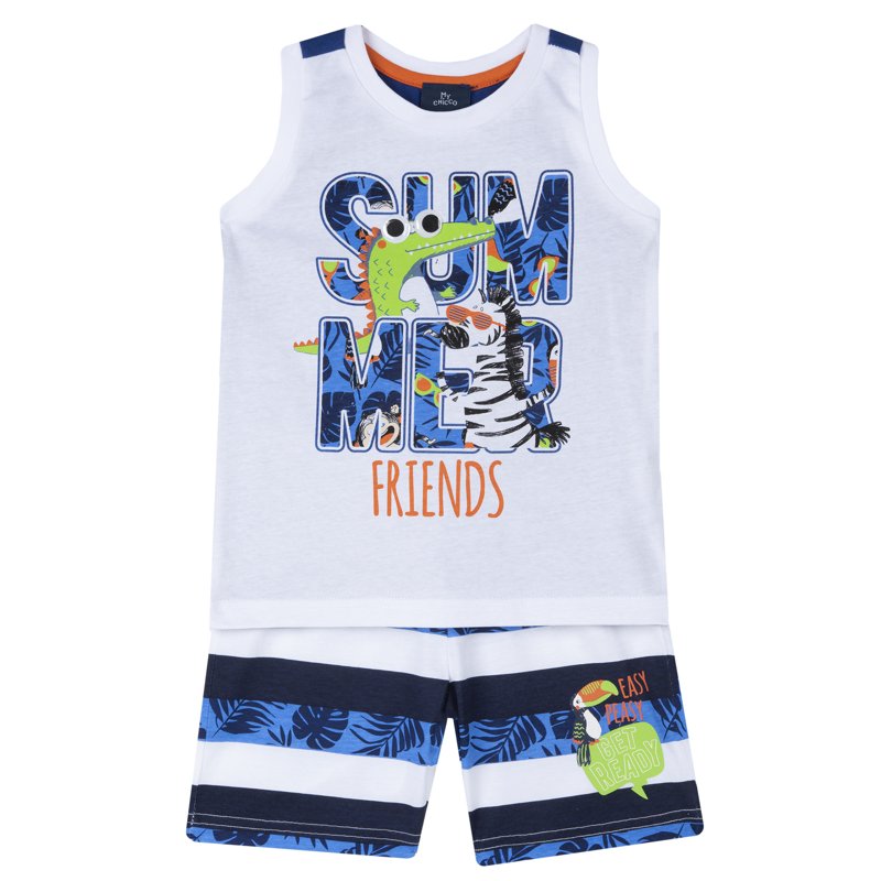 SET 2: TANK TOP + SHORTS - MEDIUM BLUE