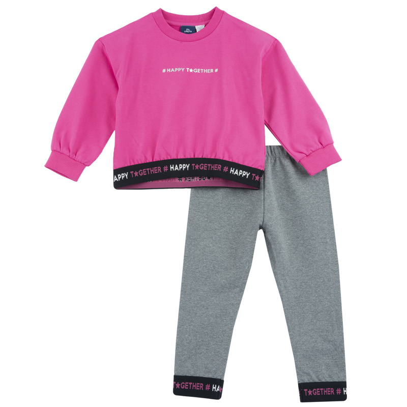 SET 2: BABY SWEATER + LEGGINGS - MEDIUM GREY