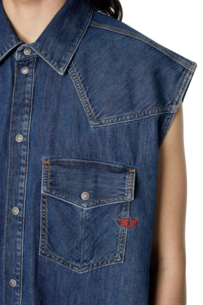 JEANS VEST - BLUE DENIM