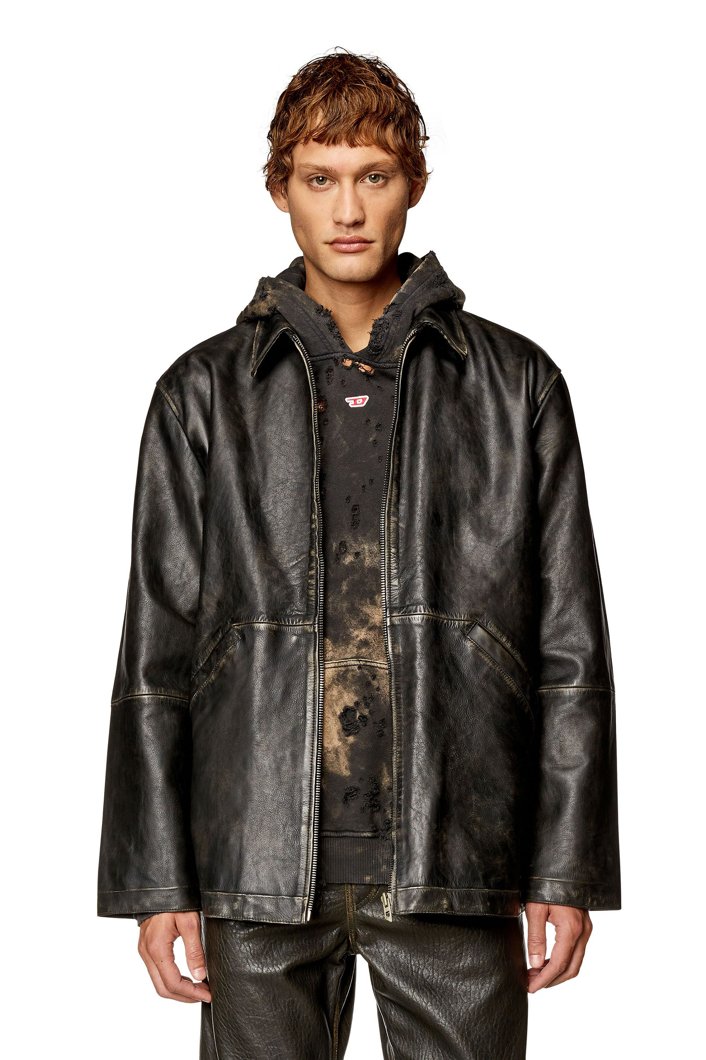 LEATHER JACKET - BLACK BLACK BLACK