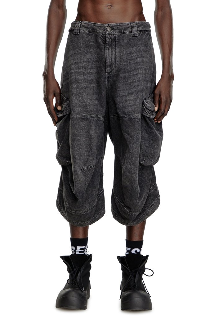 JEANS SHORTS - DENIM BLACK/GREY