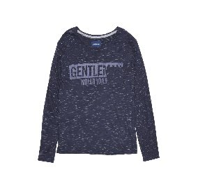 T-SHIRT LONG SLEEVE - NAVY BLUE MELAN
