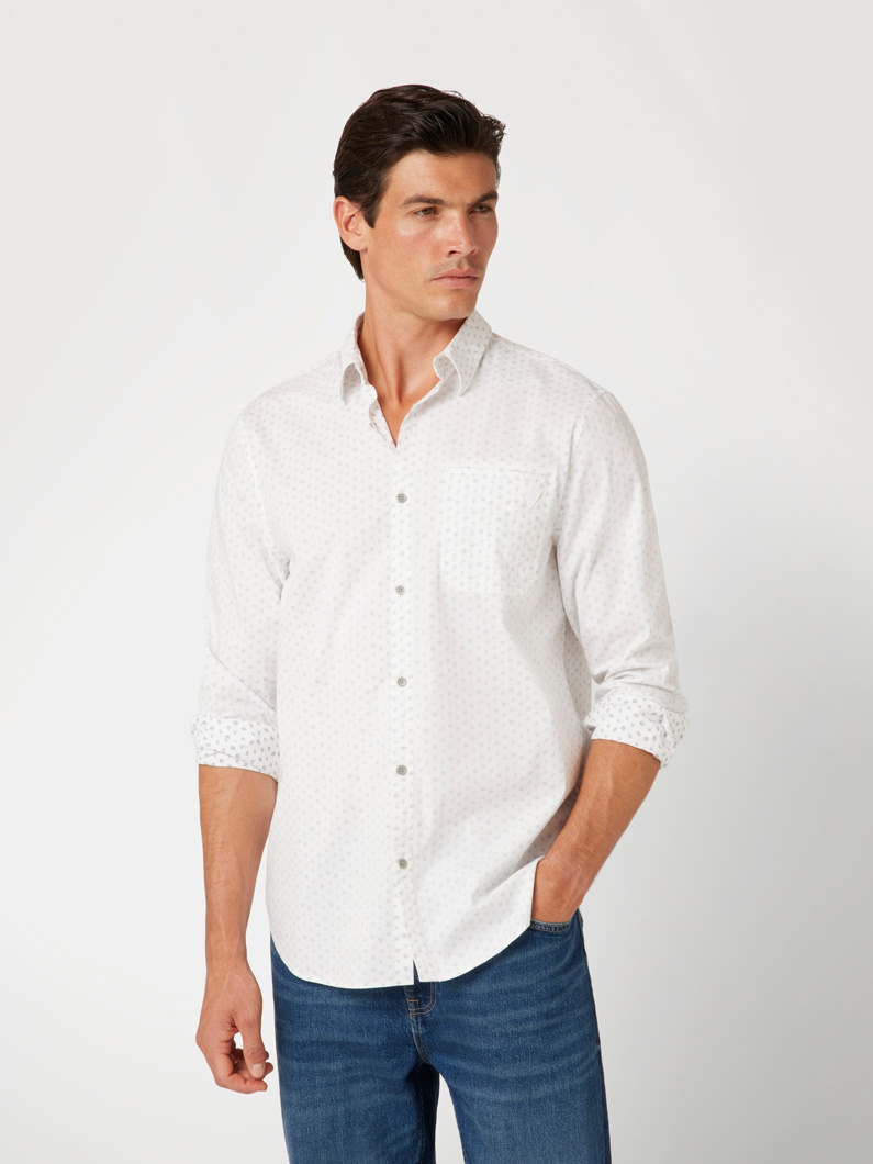 SHIRT LONG SLEEVE - MICRO FLOWER AOP WHI