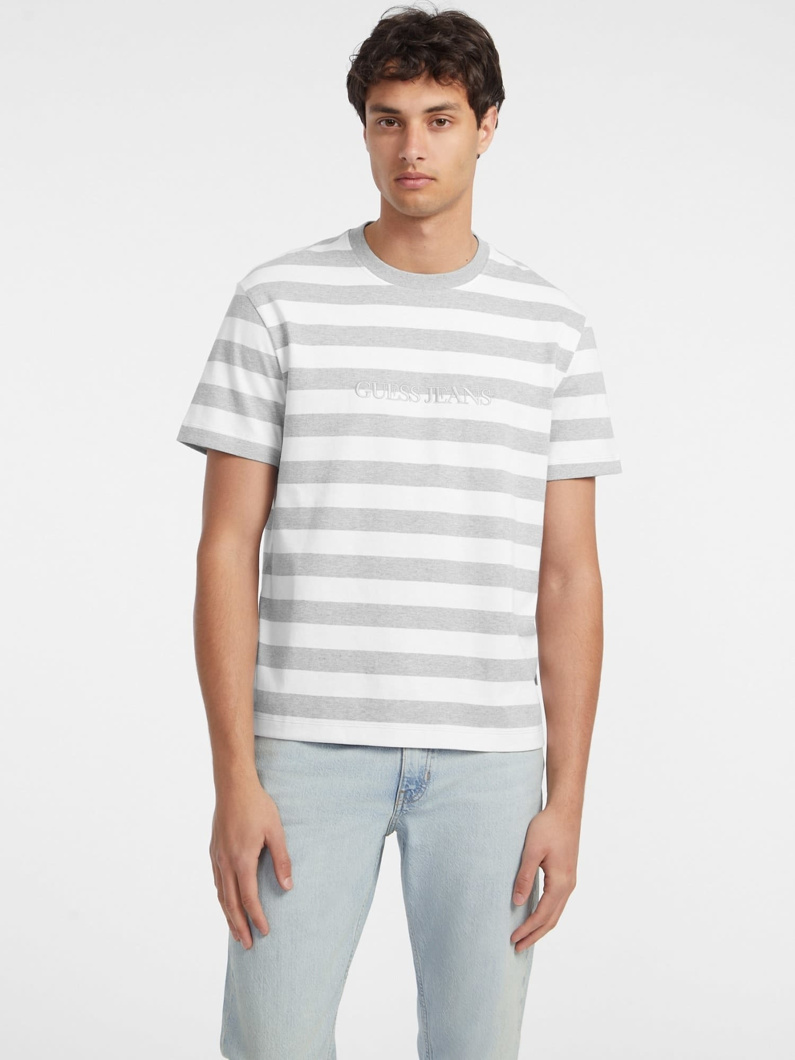 T-SHIRT - WHITE AND GREY STRIP