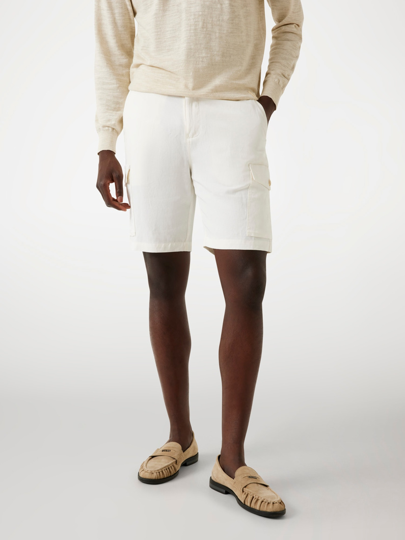 CARGO SHORTS - DOVE WHITE