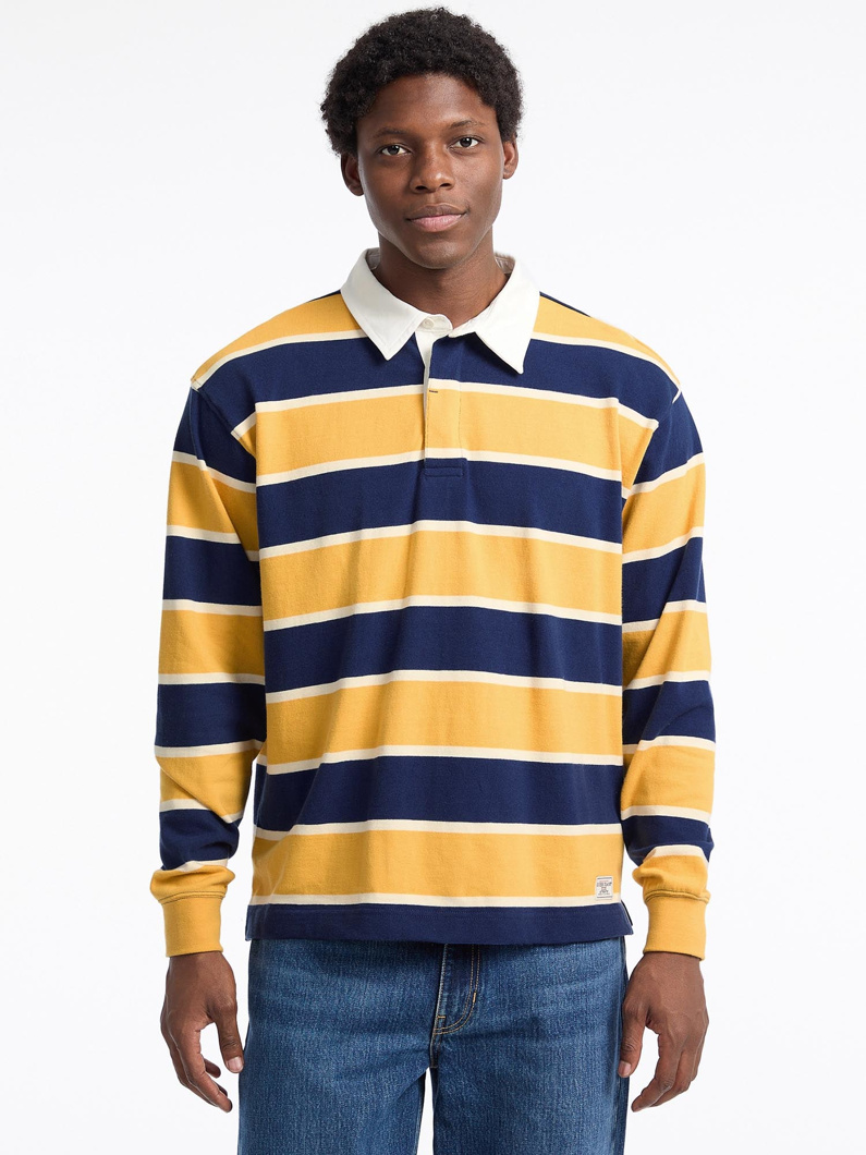 POLO LONG SLEEVE - YELLOW&NAVY MULTISTR
