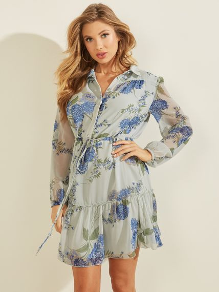 SHIRT - BLUISH PAINTED FLOWE