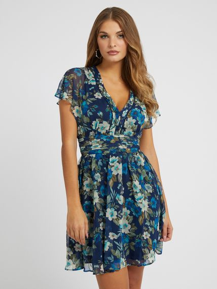 DRESS - BLUE BLOOM PRINT