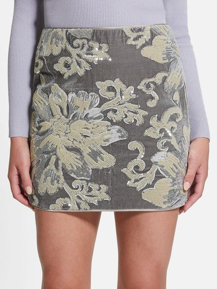 SKIRT - FLOWER SEQUINS EMBRO