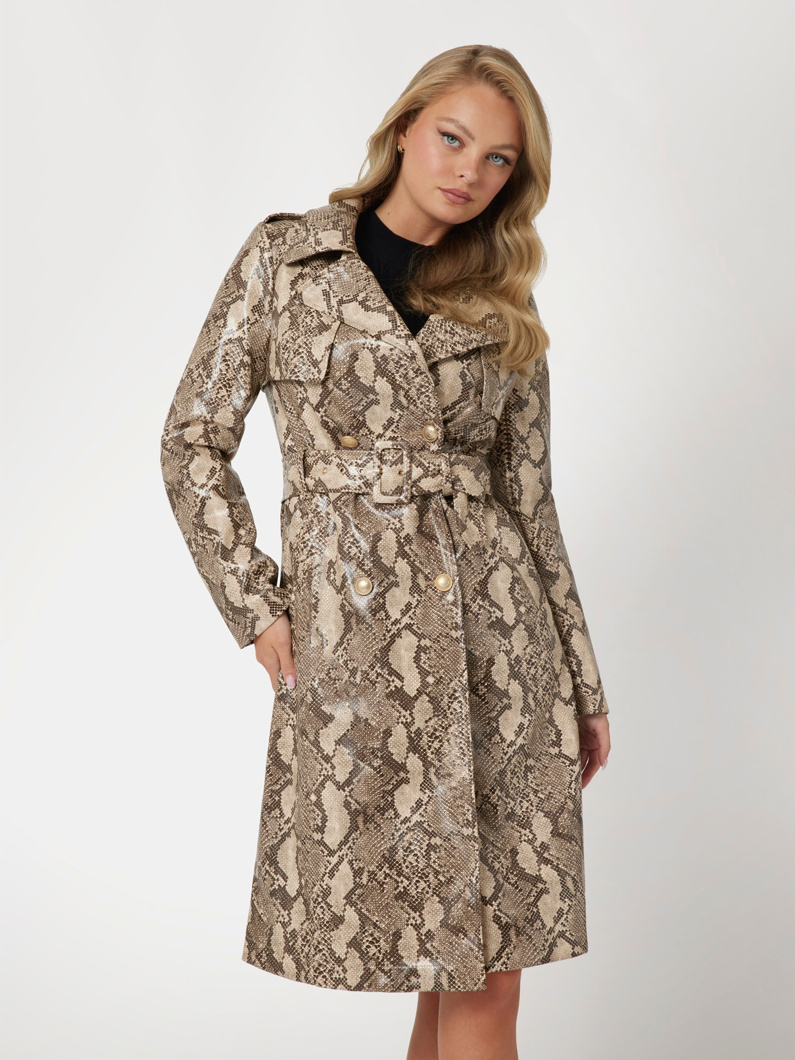 TRENCH COAT - PYTHON BEIGE COMBO