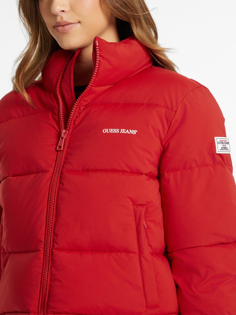 CROPPED PUFFER JACKET - RUGBY RED
