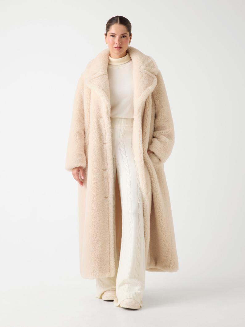 FUR COAT - CREAM WHITE MULTI