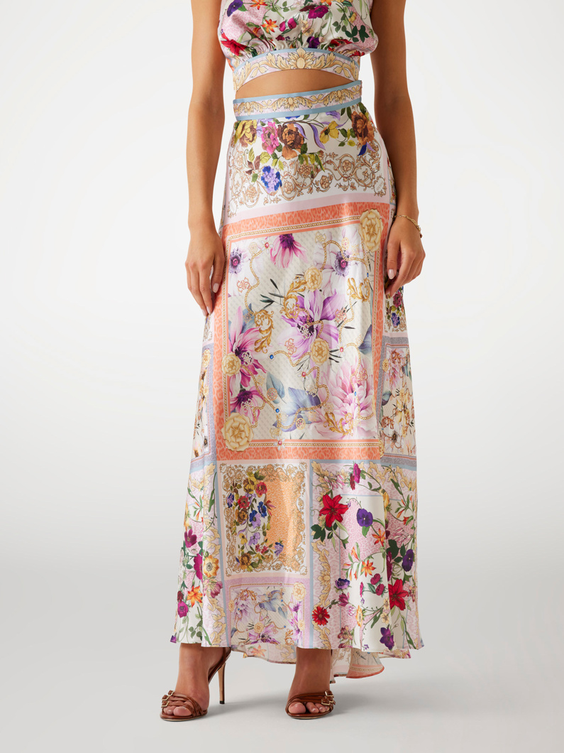 SKIRT - PEACH FLOWER PATCHWO