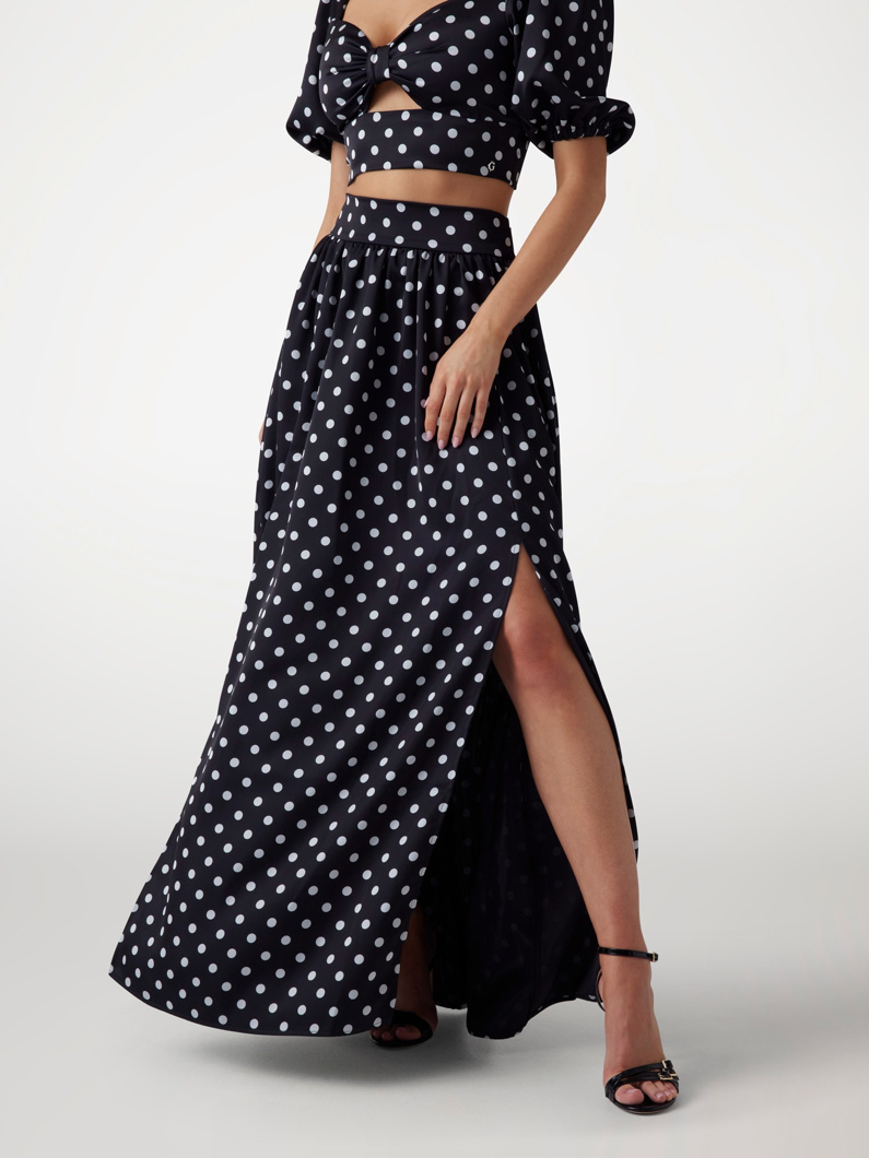 MAXI SKIRT - BIG DOT GROUND BLACK
