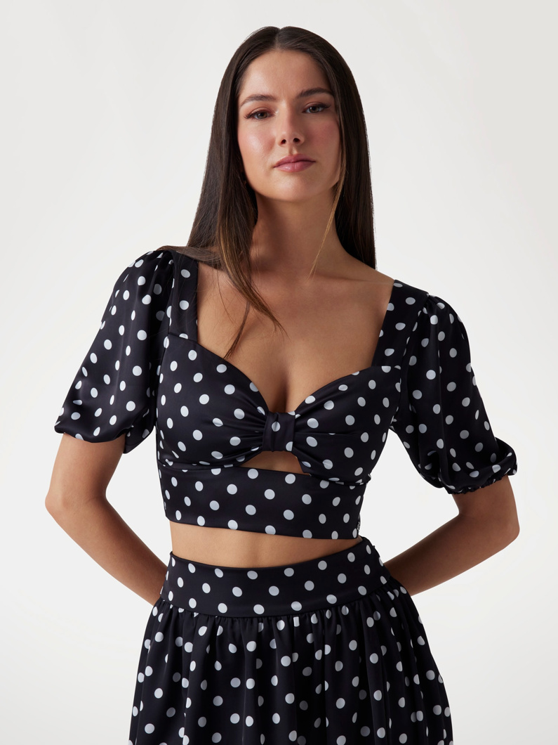 TOP LONG SLEEVE - BIG DOT GROUND BLACK