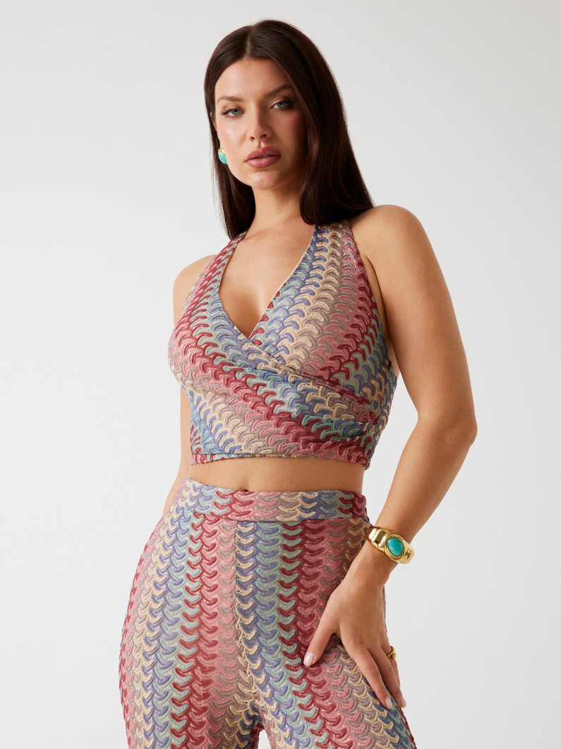 HALTER TOP - RIVER GRAVEL MULTI