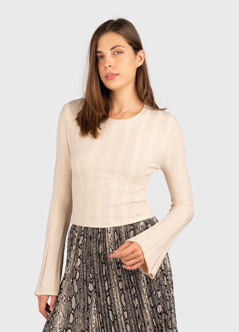 JUMPER - BEIGE HEATHER LUREX