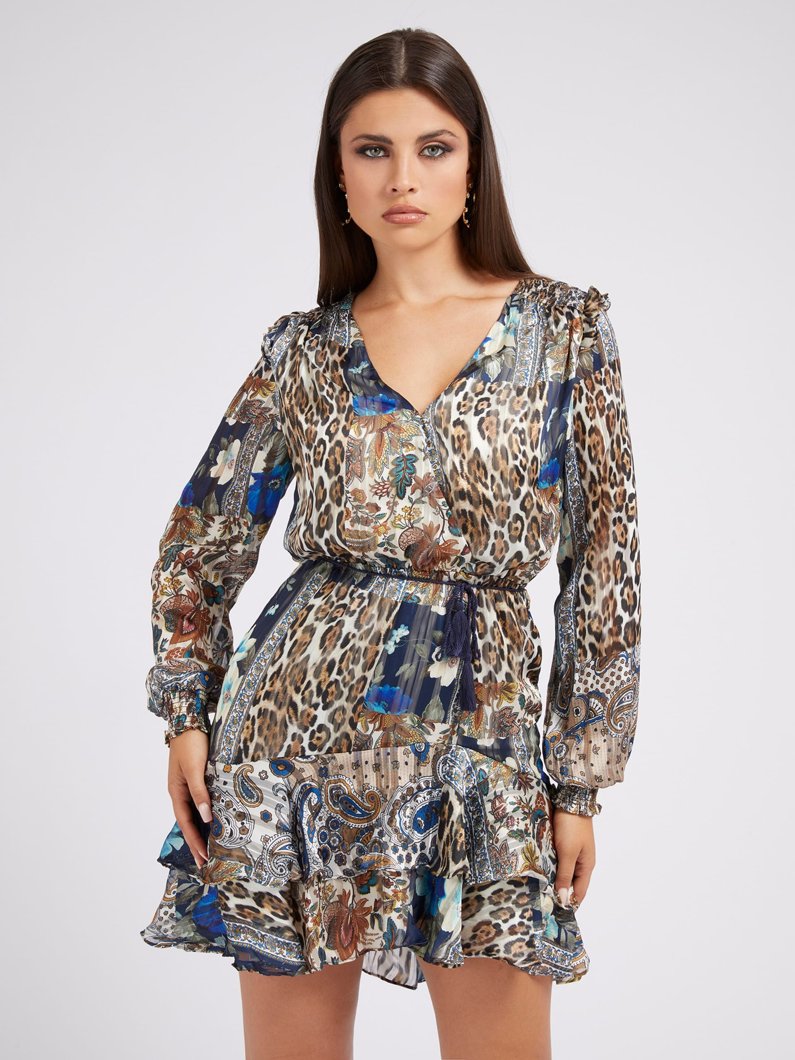 DRESS - 70S PATCHWORK PRINT