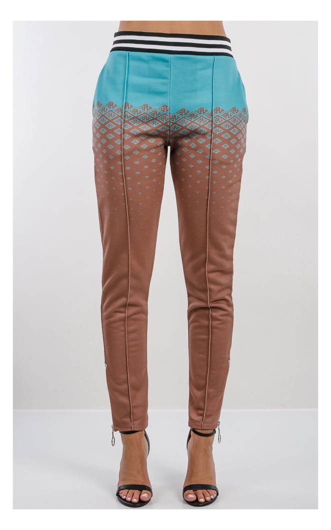 PANTS - BROWN/YELLOW MULTICOL