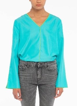 BLOUSE - TURQUOISE/GREEN