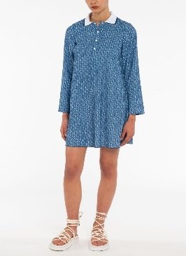 DRESS - BLUE/WHITE PRINT