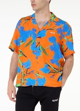 SHIRT - ORANGE BACKGROUND PRINT