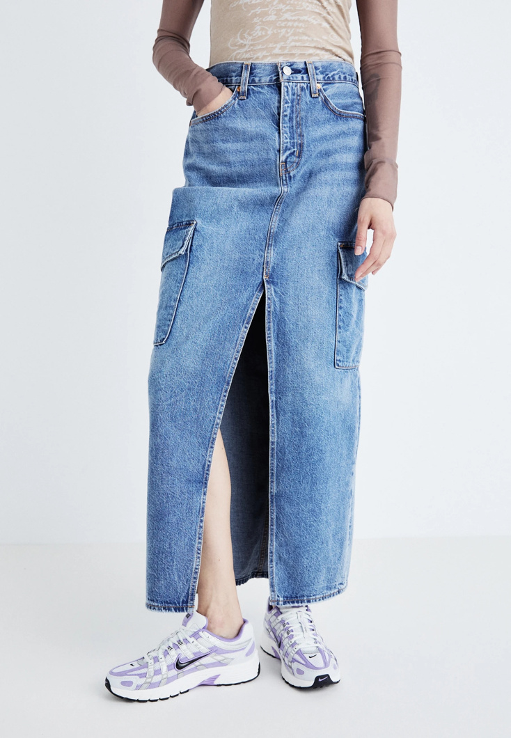 JEANS SKIRT - LIGHT INDIGO - WORN IN
