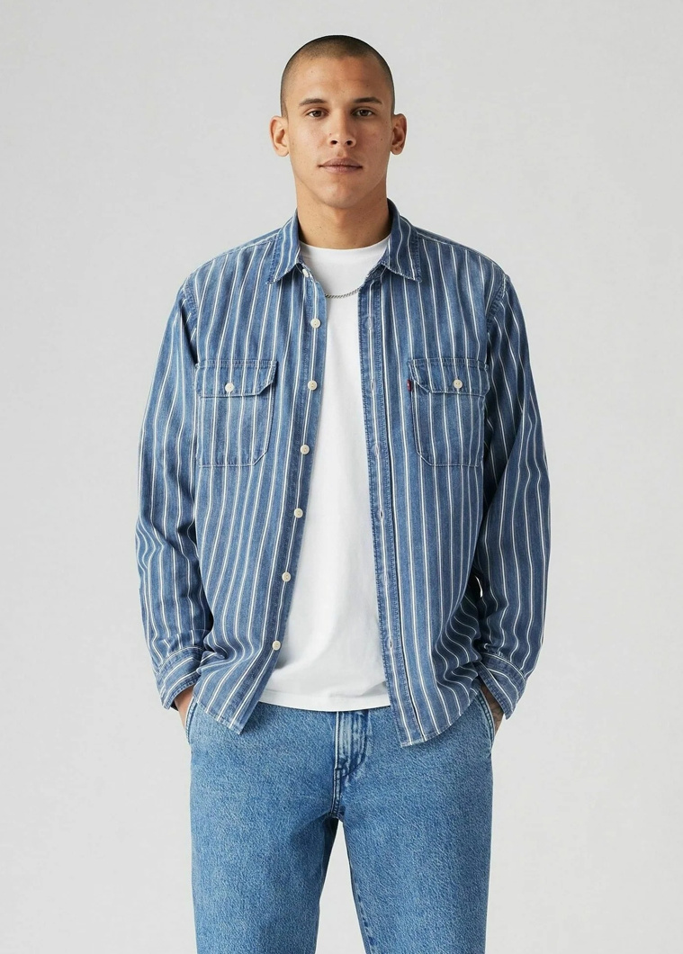 SHIRT LONG SLEEVE - AUSTIN INDIGO STRIPE
