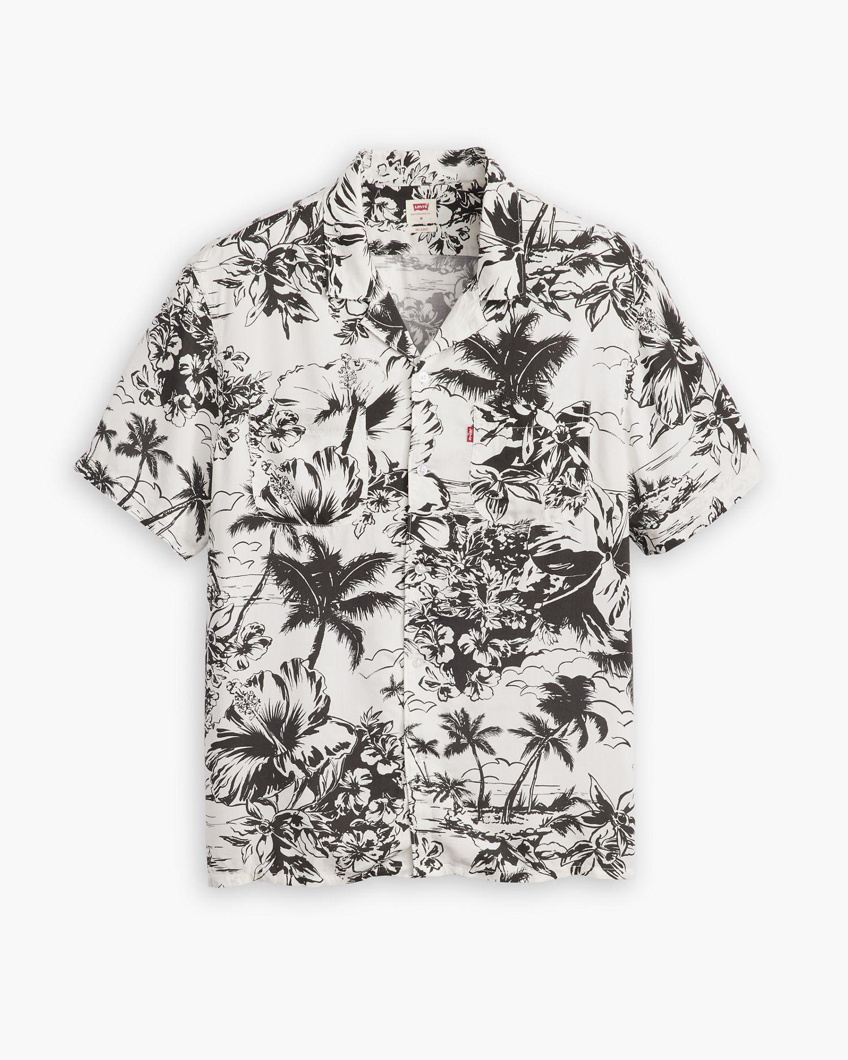 SHIRT SHORT SLEEVE - TROPICAL ISLAND SCENIC EGRET
