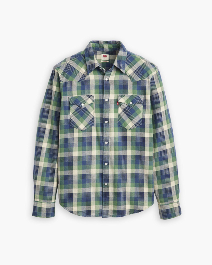 SHIRT LONG SLEEVE - JED PLAID TIDAL FOAM