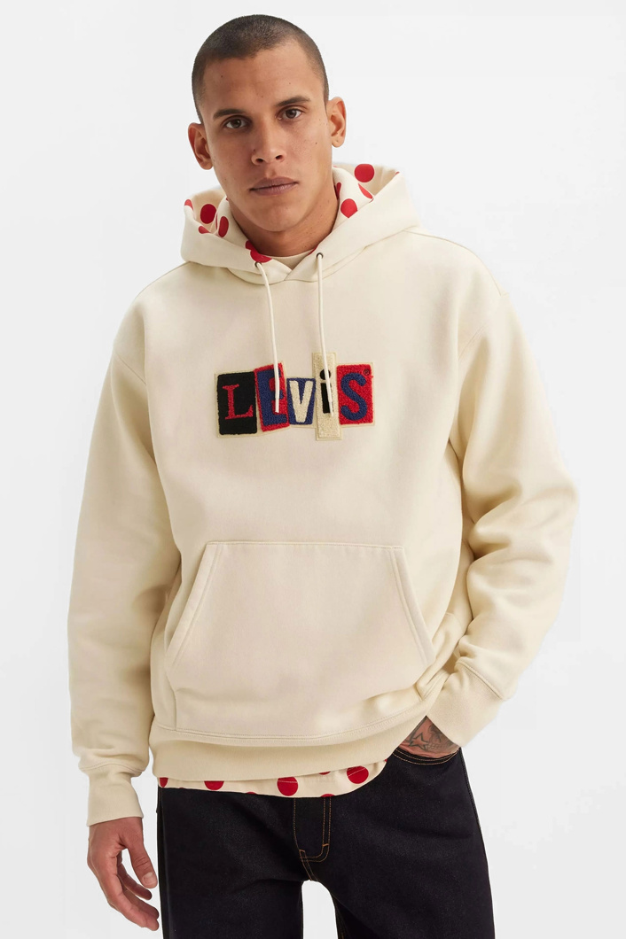 SWEATSHIRT - ANGORA DOTS CREAM AND RED