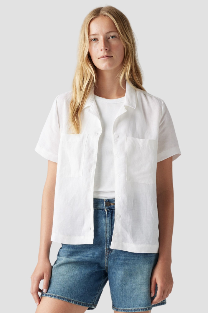 SHIRT SHORT SLEEVE - BRIGHT WHITE EYELET BRIGHT WHITE