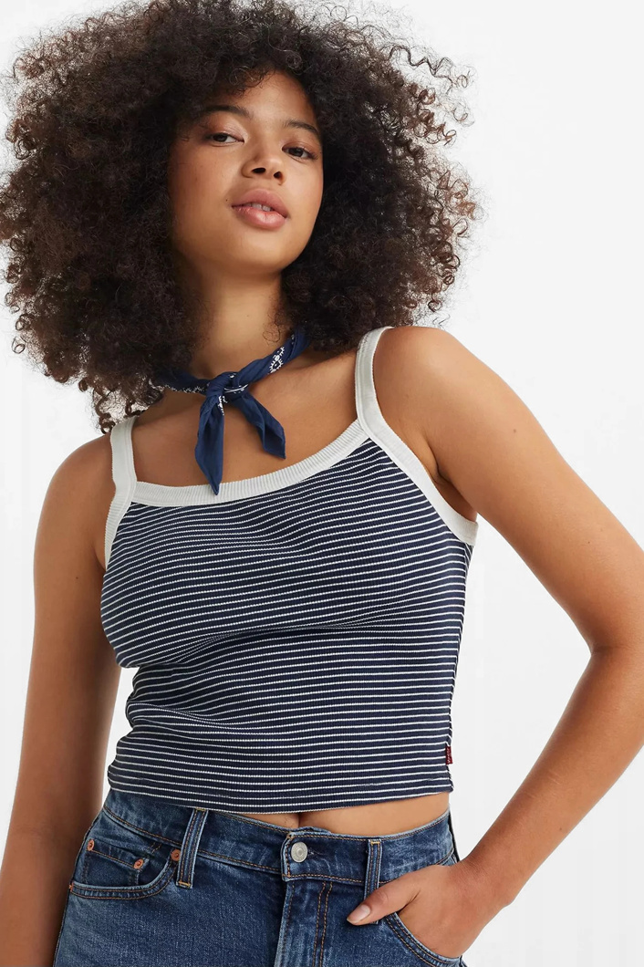 TANK TOP - ANNALISE STRIPE NAVY BLAZER