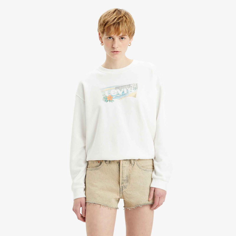 T-SHIRT LONG SLEEVE - DOCK BY THE BEACH BW FILL BRIGHT WHITE