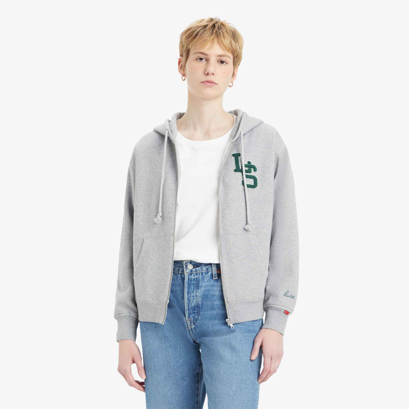 SWEATSHIRT - LS MONOGRAM HOODIE STARSTRUCK HEATHER GREY