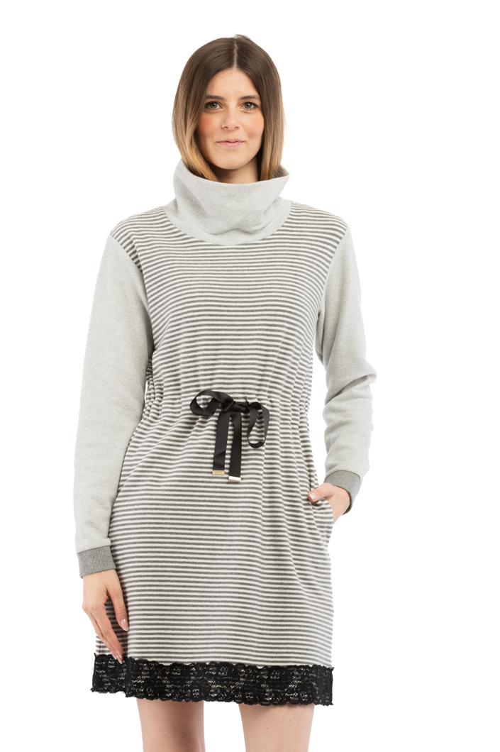 DRESS - GRIGIO MEL/BIANCO