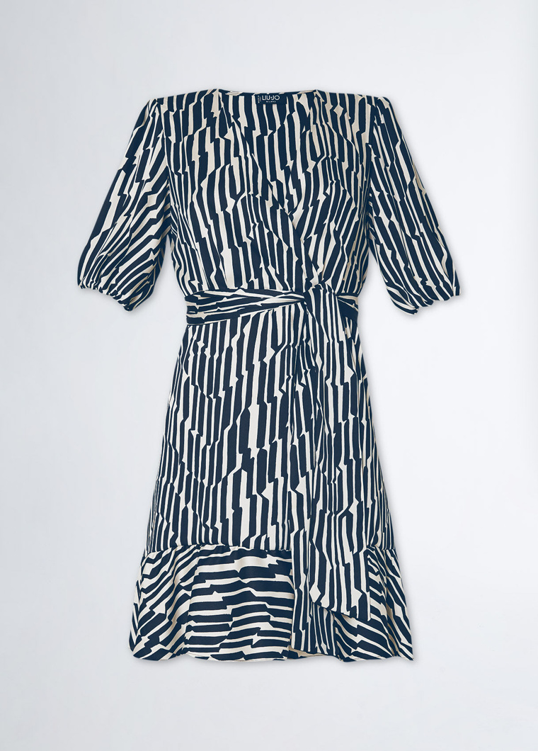 DRESS - BLACK&WHITE CHEVRON