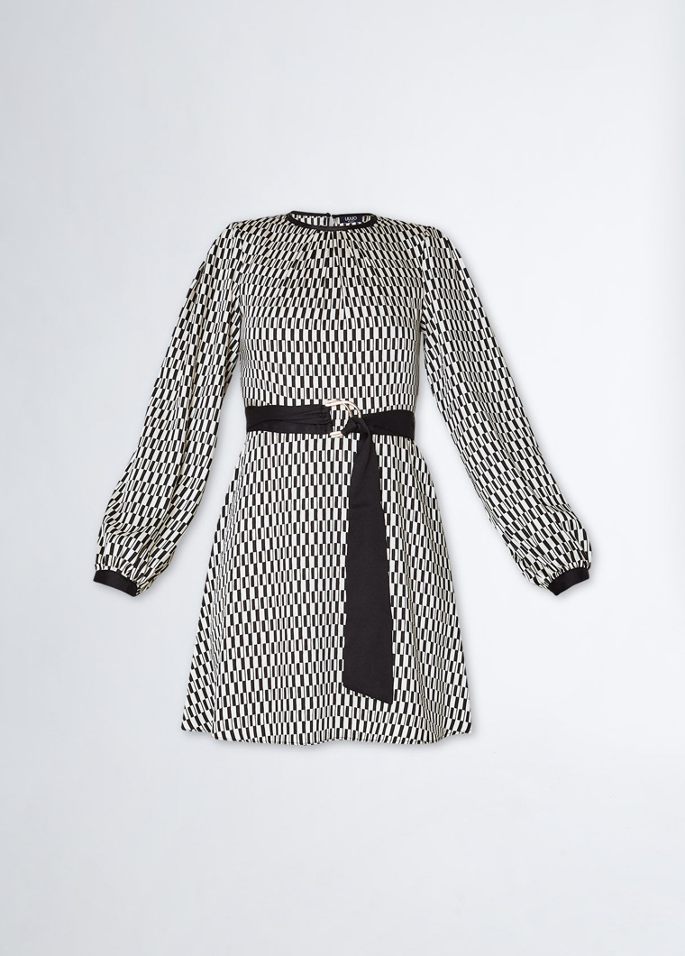 DRESS - WHITE/BLACK CUBES