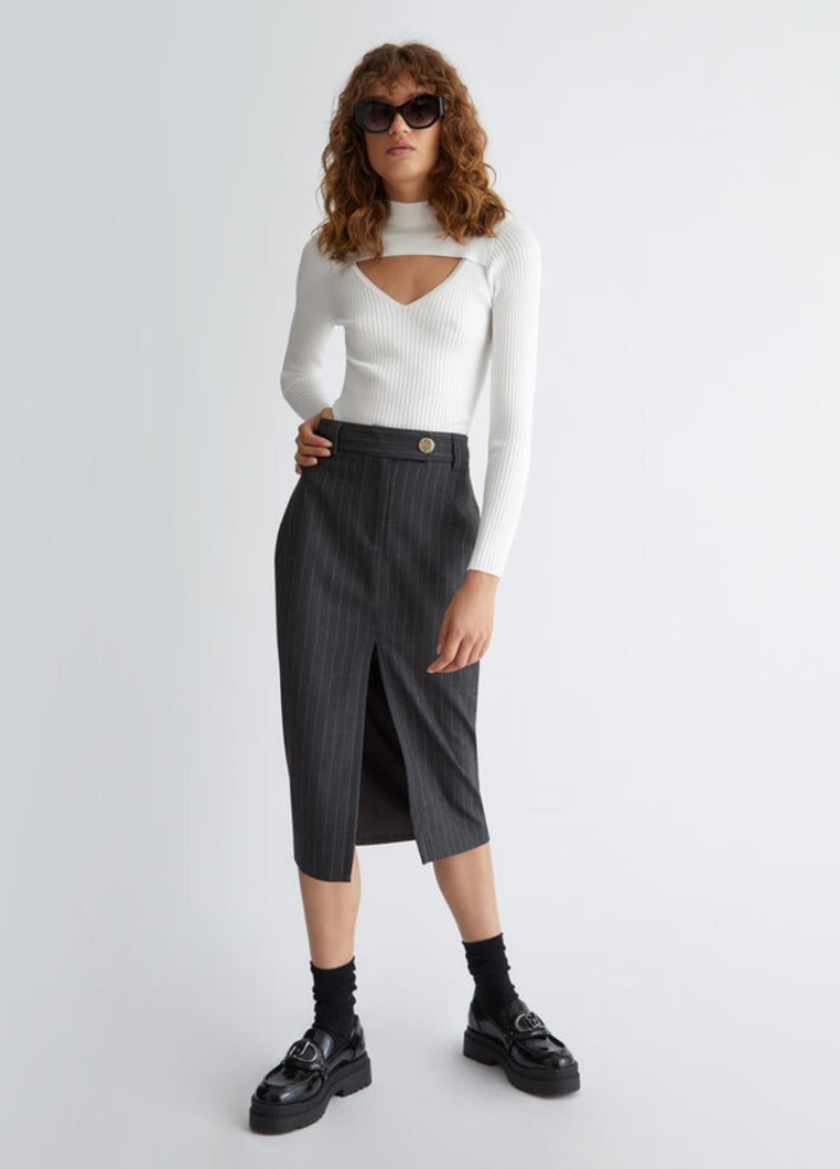 SKIRT - A-GESSATO ANTRACITE