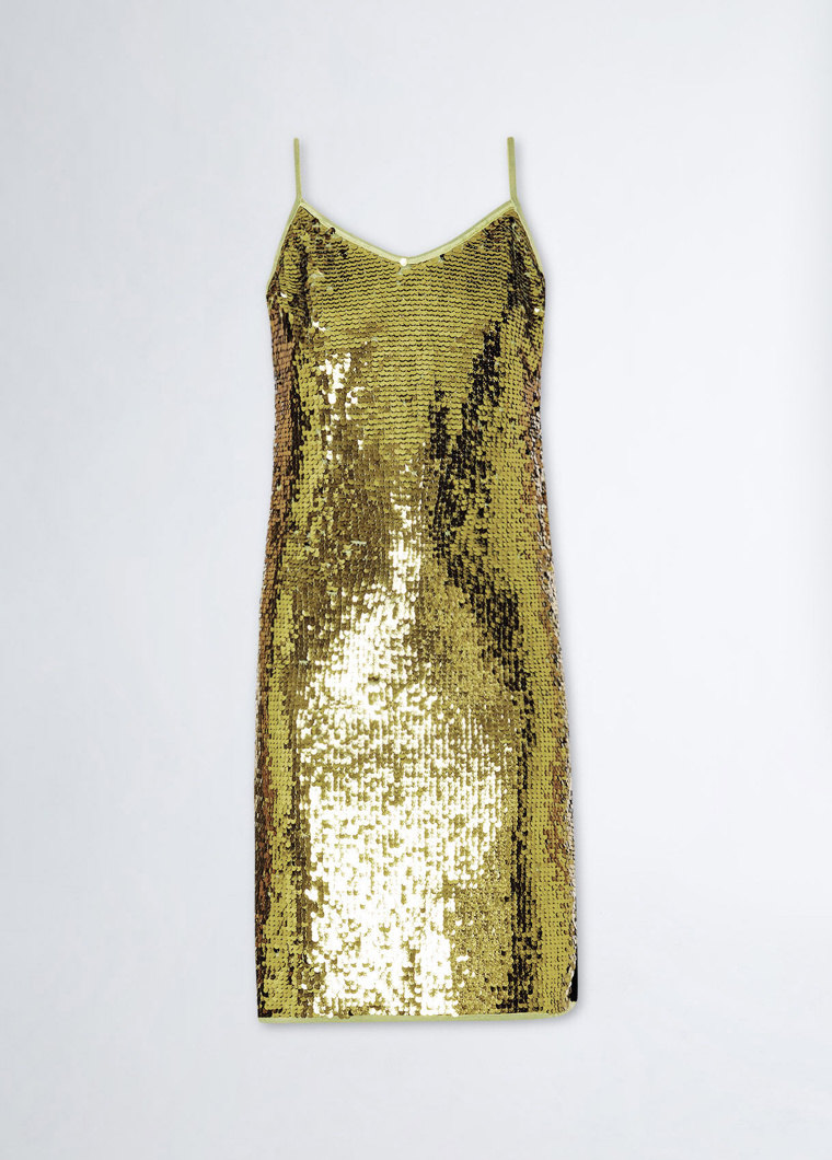 DRESS - IRIDESCENT LIME