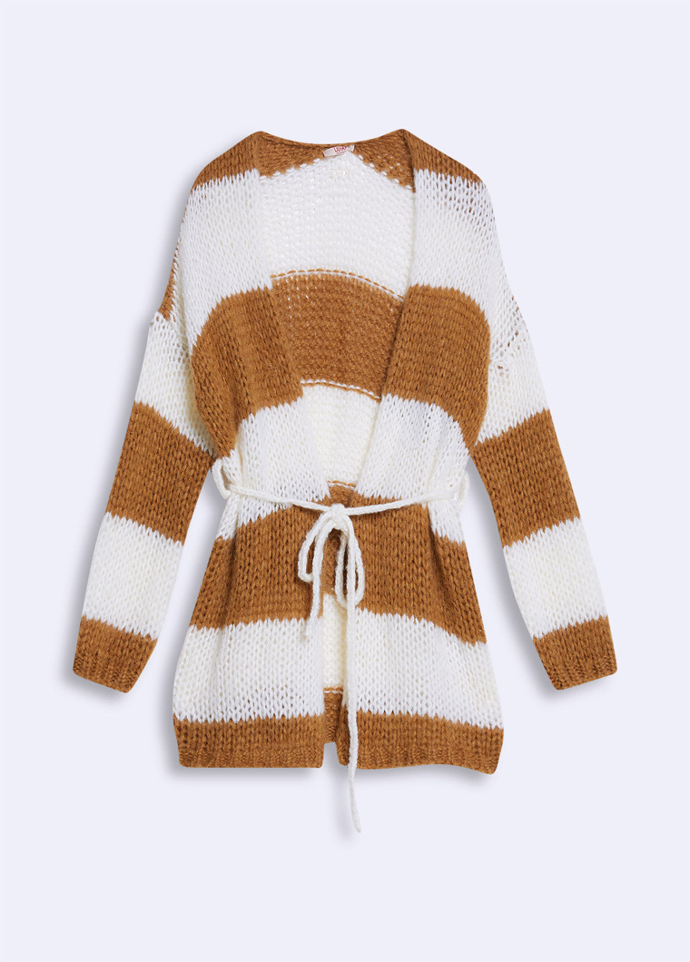 CARDIGAN - SN.WHITE/TOFFEE