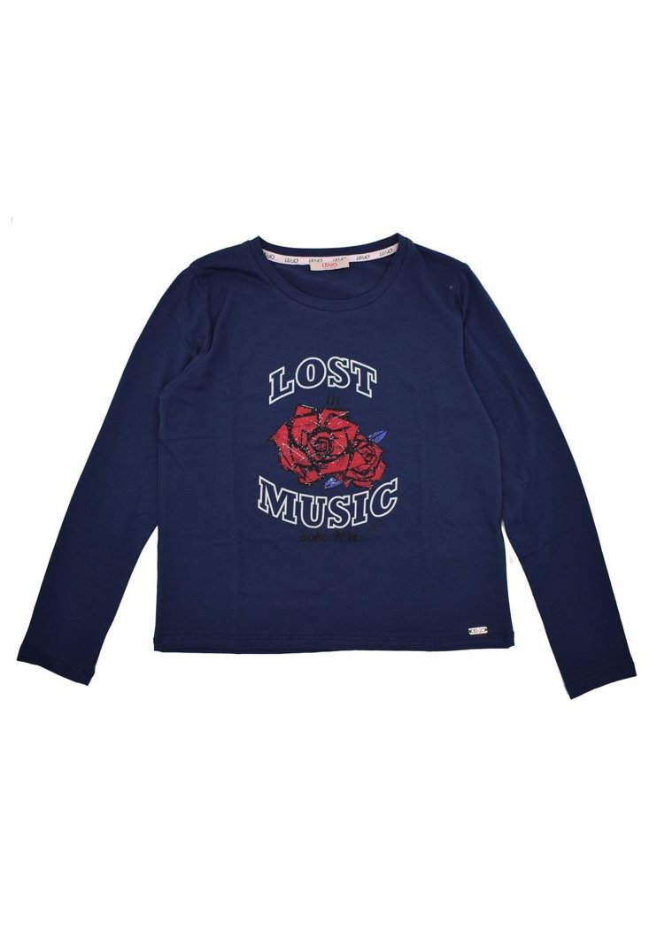 T-SHIRT - NIGHT BLUE/ROSES